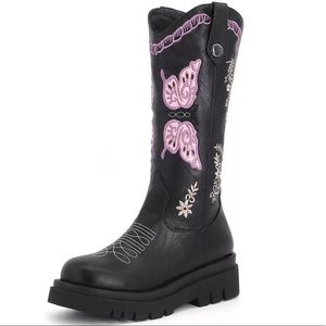 BUTTERFLY PLATFORM COWBOY BOOT